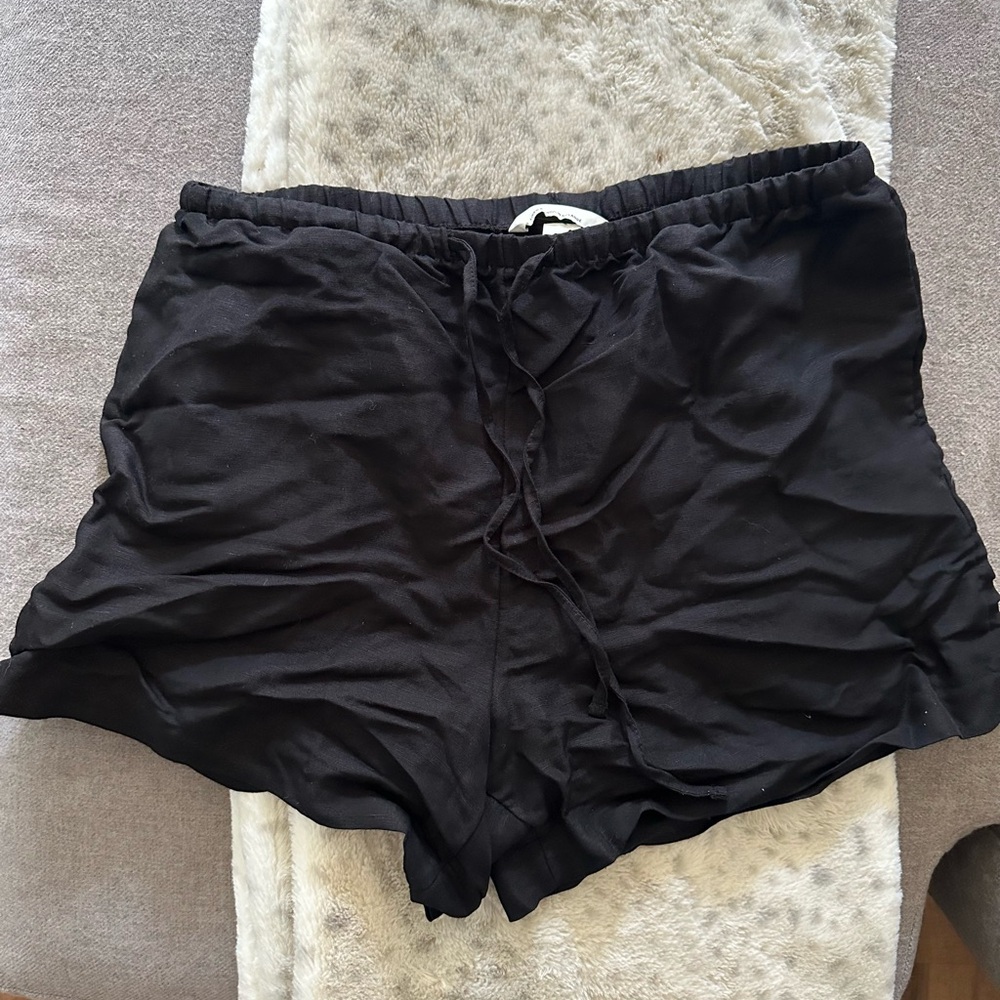 Women's H&M Black linen blend Shorts pull on size M - Picture 7 of 10